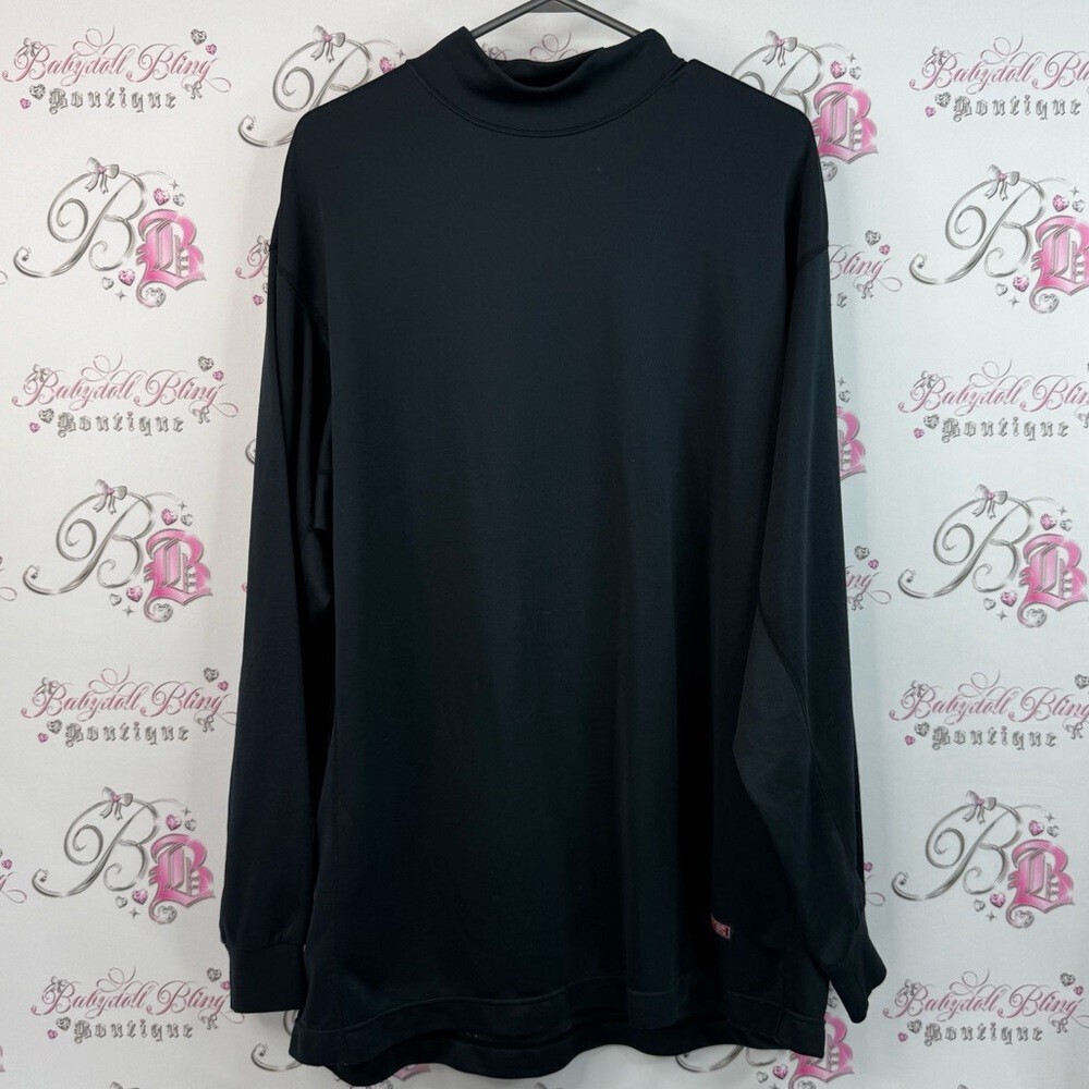 Mizuno turtleneck stretchy soft Black Long Sleeve Top Red Logo breath thermo